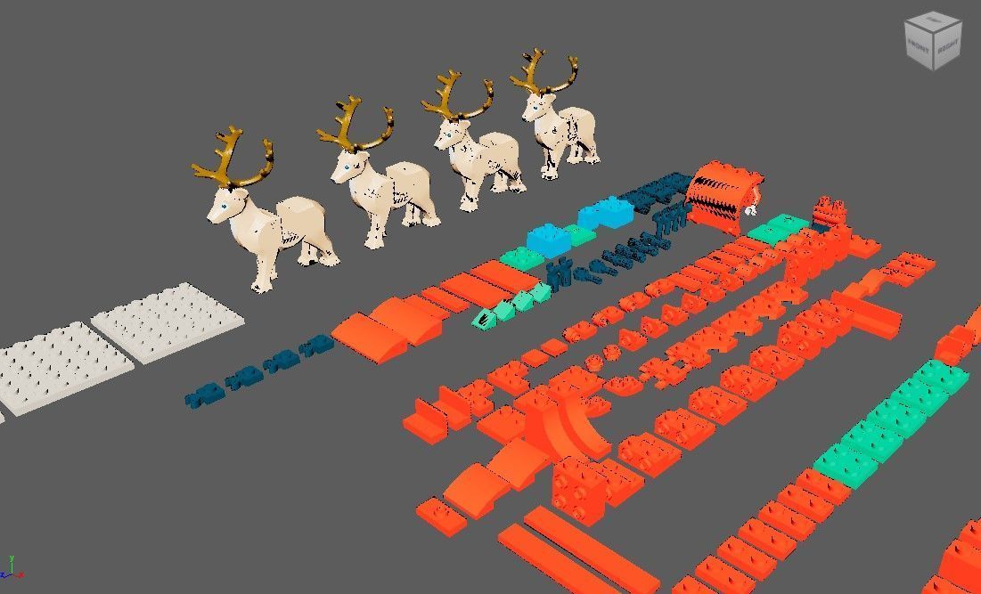 PixelBricks3D  - Lego Santas Sleigh  3D print model_2