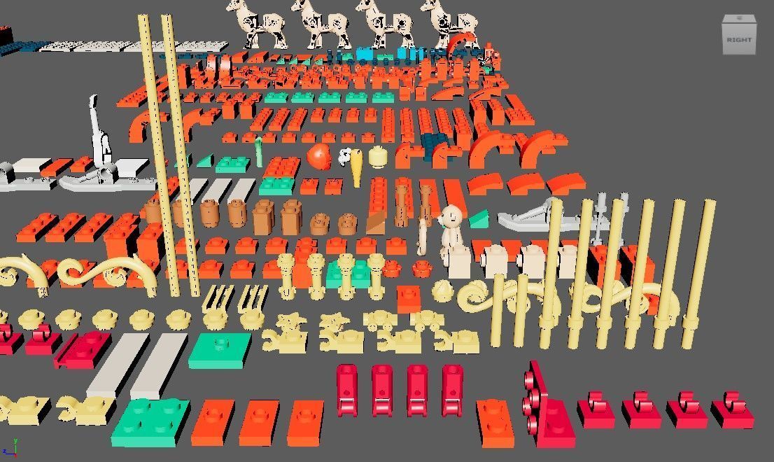 PixelBricks3D  - Lego Santas Sleigh  3D print model_6