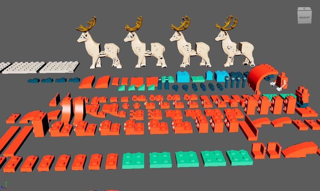 PixelBricks3D  - Lego Santas Sleigh  3D print model_4