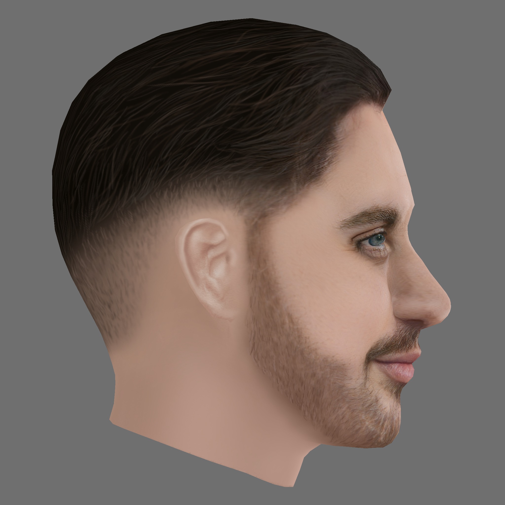 Aaron Taylor-Johnson Head - Low poly head for game Low-poly 3D model_5