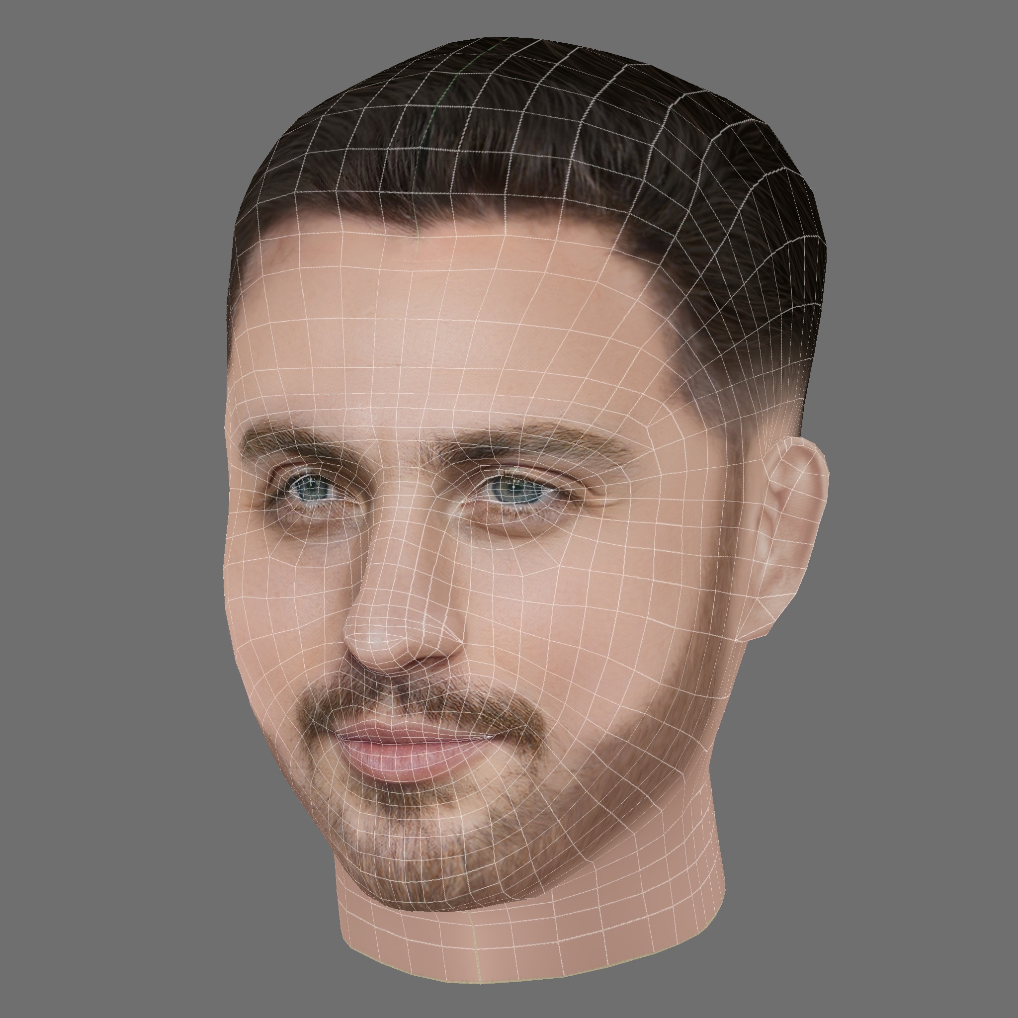 Aaron Taylor-Johnson Head - Low poly head for game Low-poly 3D model_7