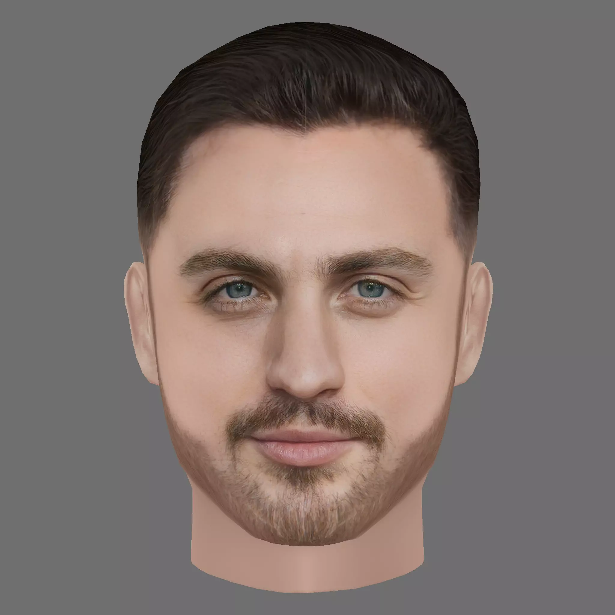 Aaron Taylor-Johnson Head - Low poly head for game Low-poly 3D model_0