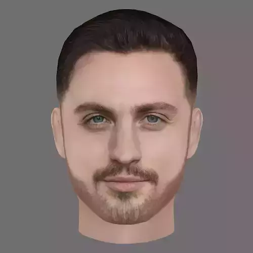 Aaron Taylor-Johnson Head - Low poly head for game