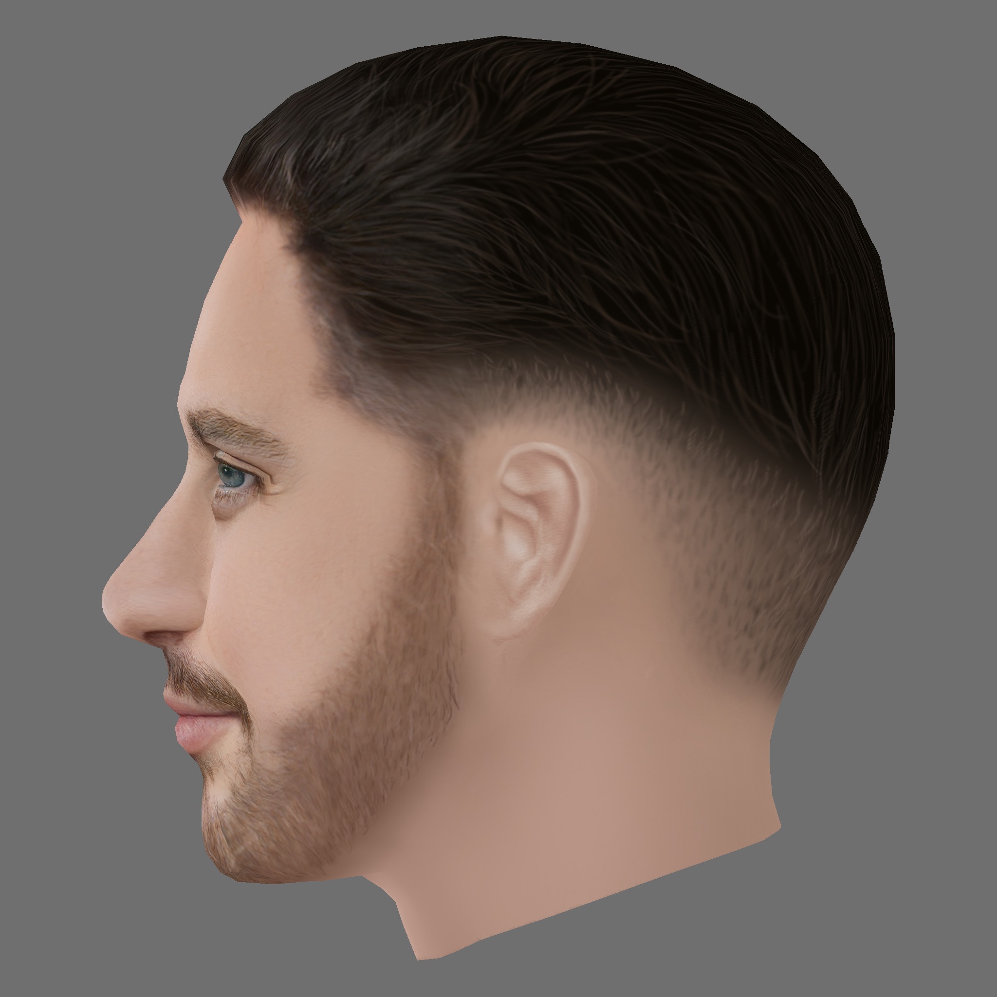 Aaron Taylor-Johnson Head - Low poly head for game Low-poly 3D model_2