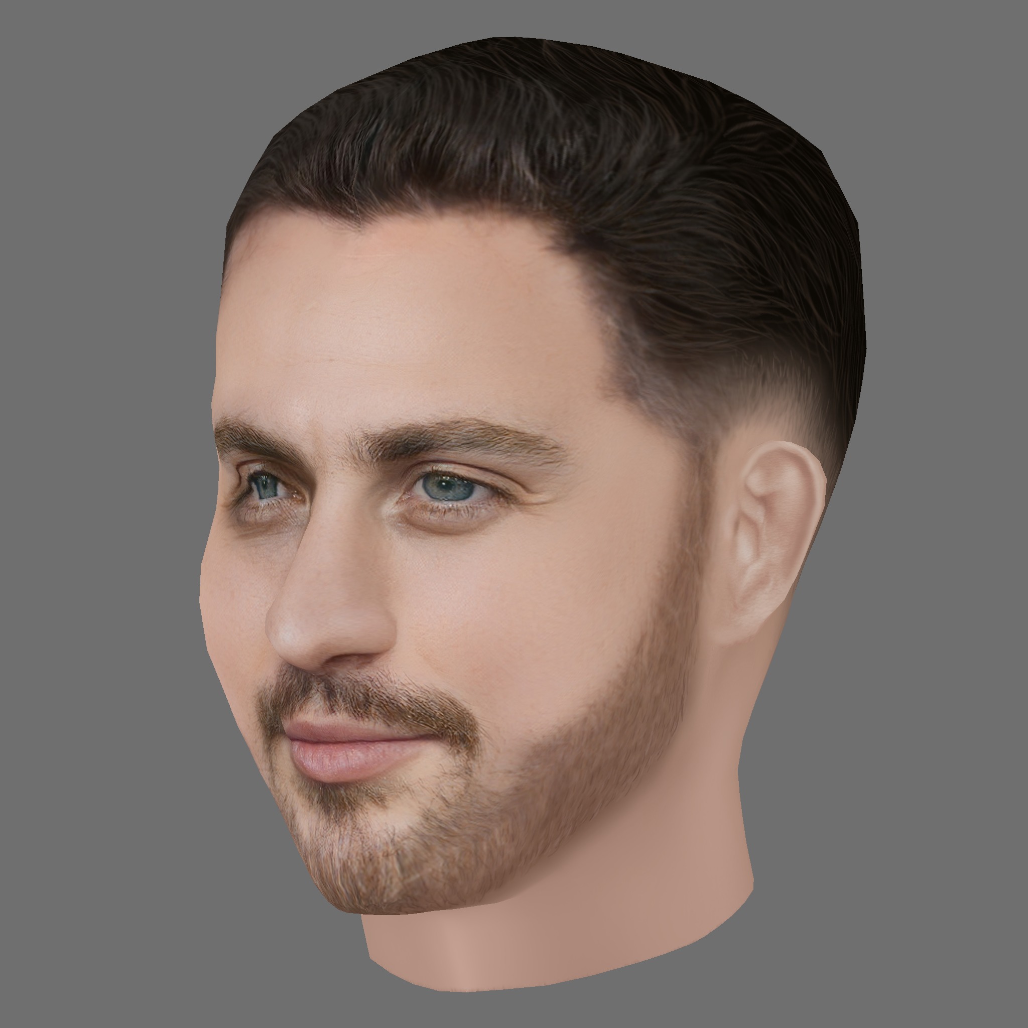 Aaron Taylor-Johnson Head - Low poly head for game Low-poly 3D model_1