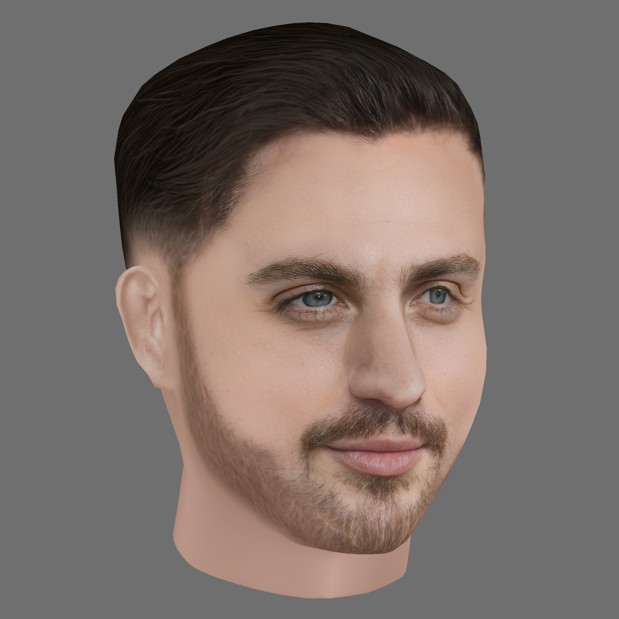 Aaron Taylor-Johnson Head - Low poly head for game Low-poly 3D model_6