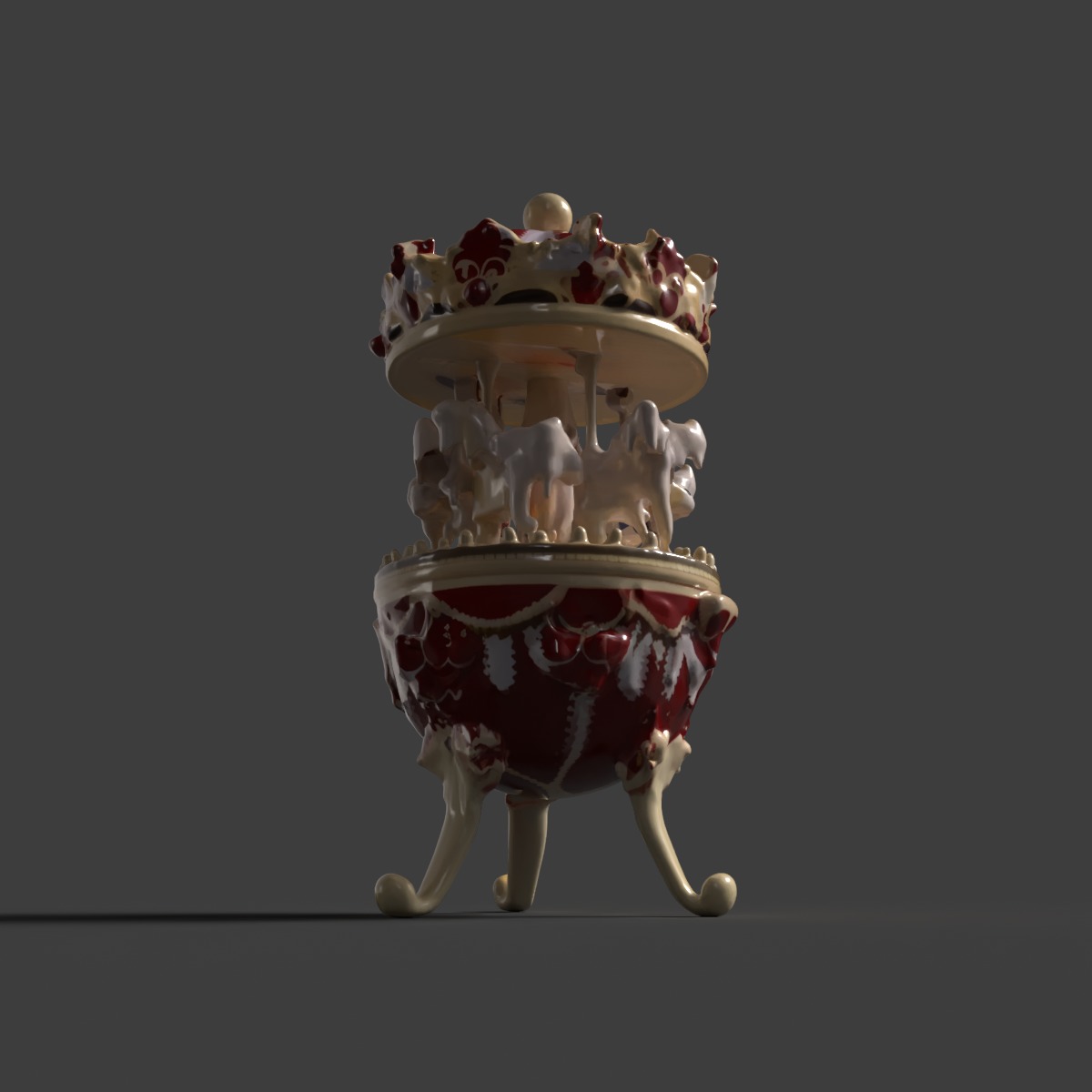 Chinese Carousel jewelry Fabegre egg  Low-poly 3D model_6