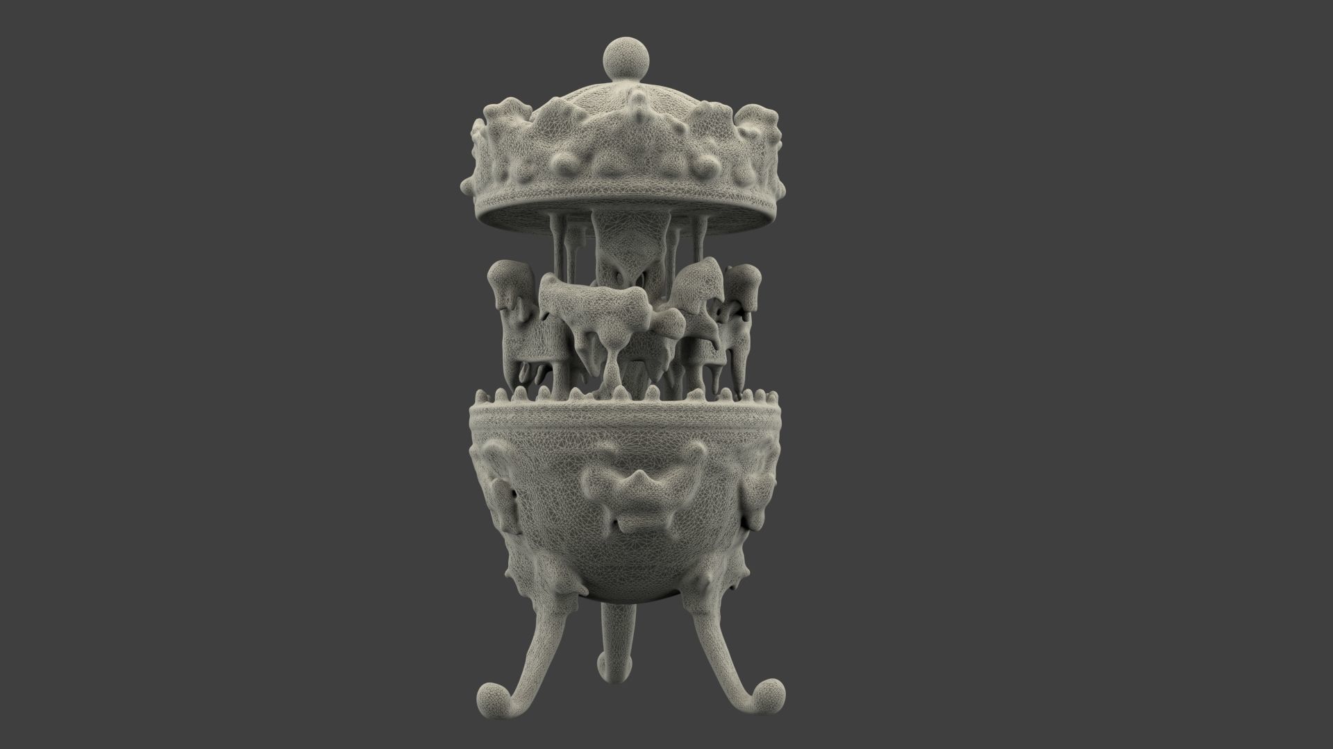 Chinese Carousel jewelry Fabegre egg  Low-poly 3D model_8