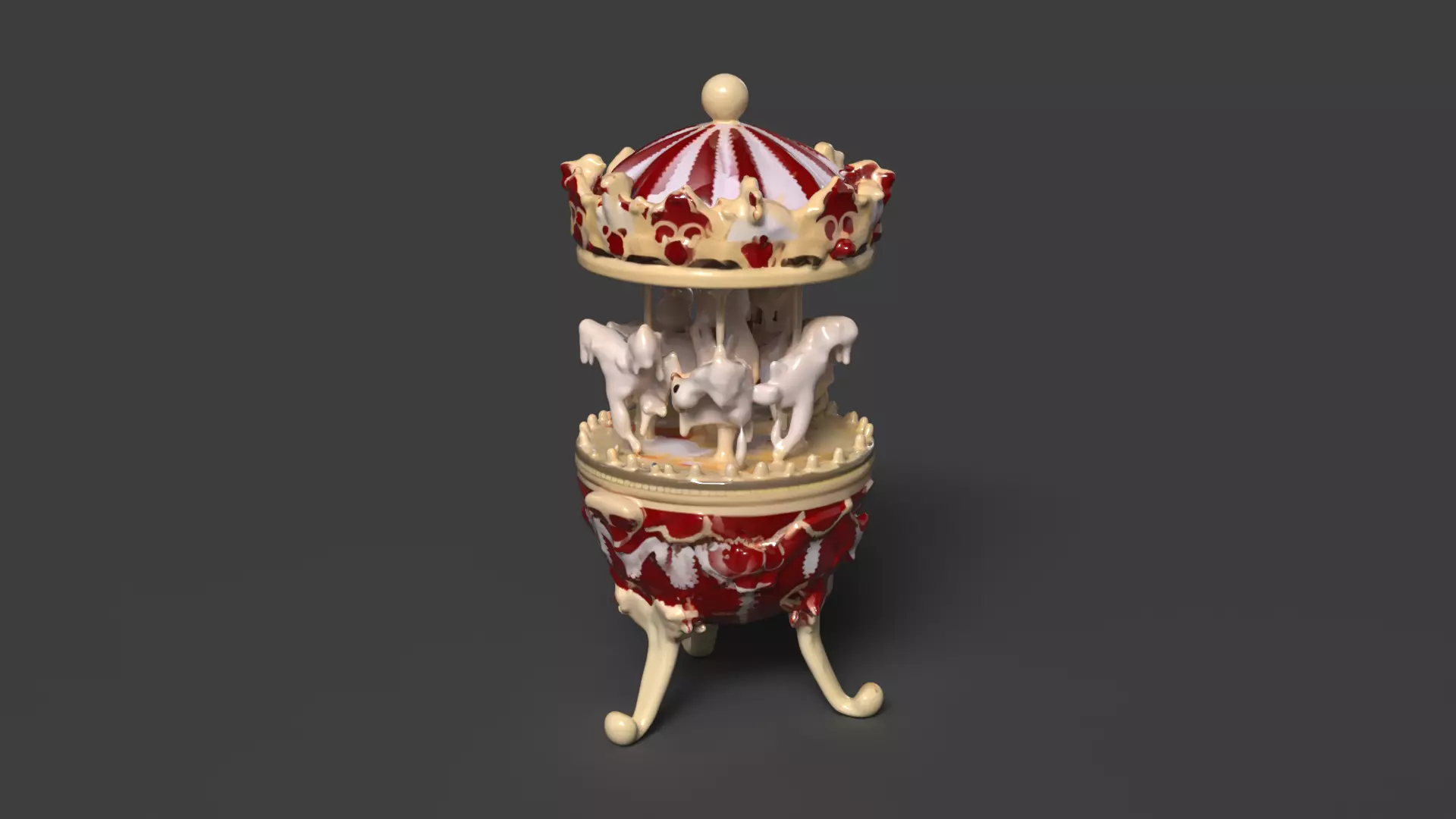 Chinese Carousel jewelry Fabegre egg  Low-poly 3D model_0