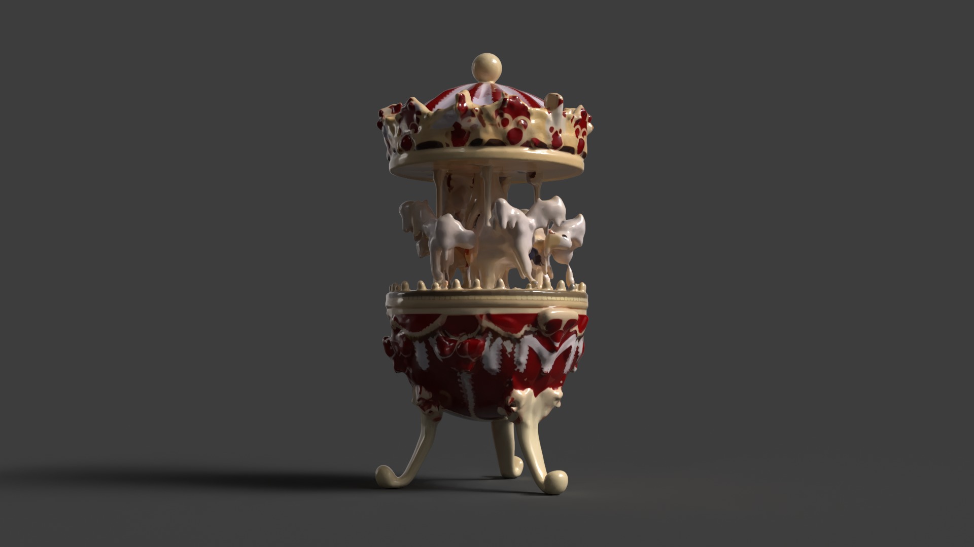 Chinese Carousel jewelry Fabegre egg  Low-poly 3D model_4