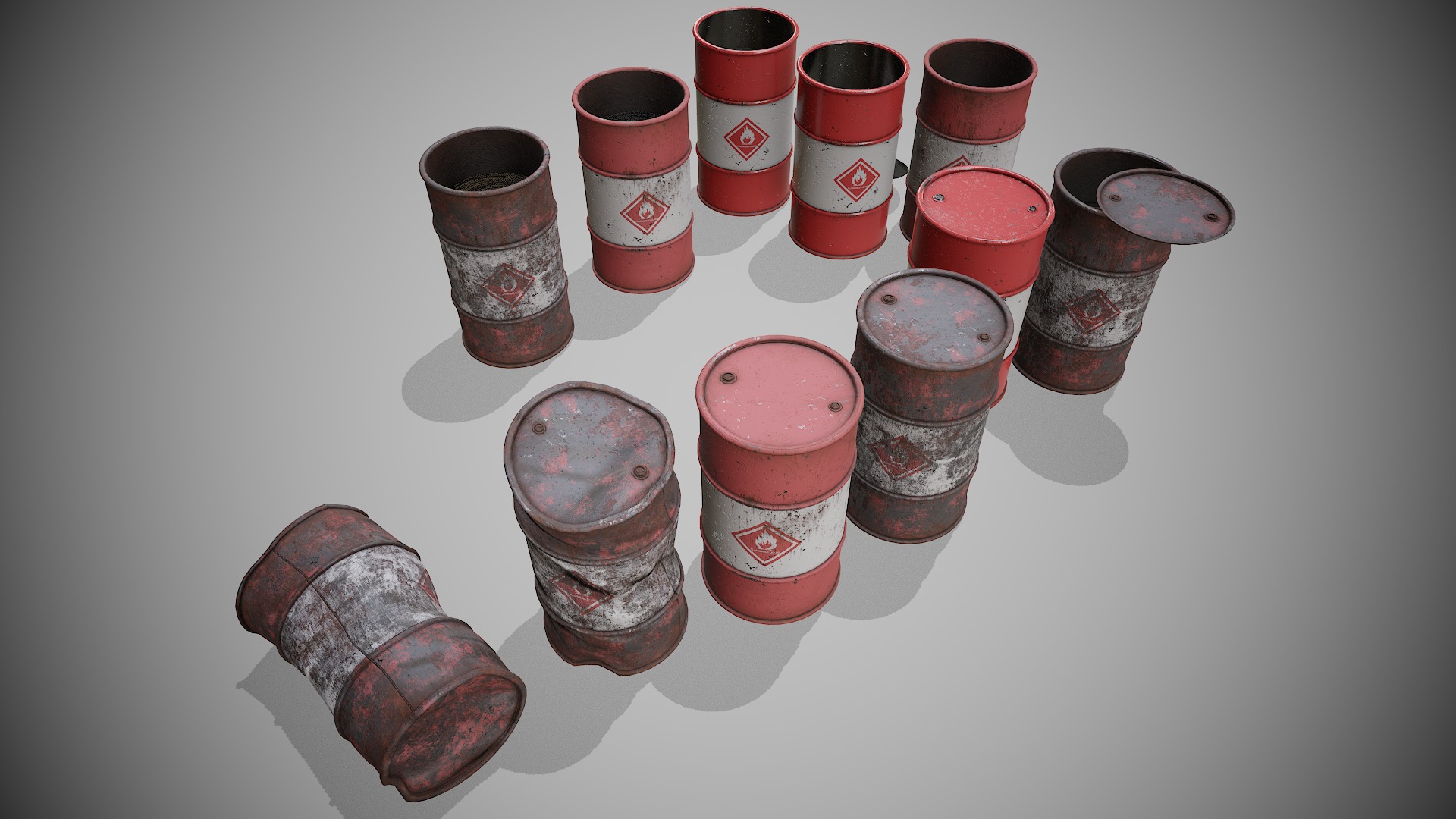 Berrels red set Low-poly 3D model_4