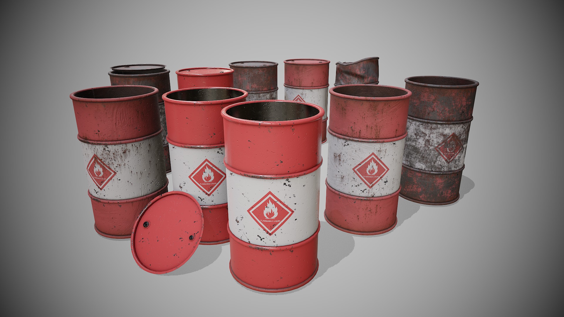 Berrels red set Low-poly 3D model_2