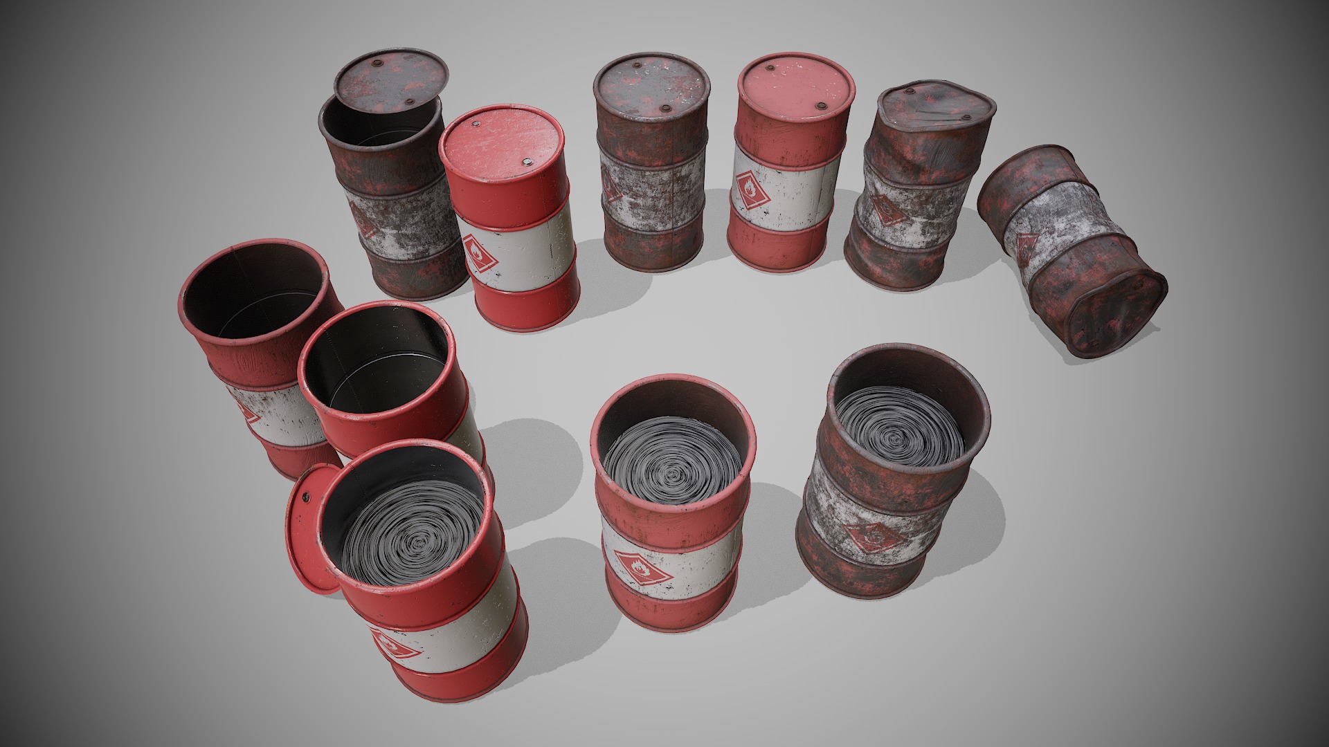 Berrels red set Low-poly 3D model_6
