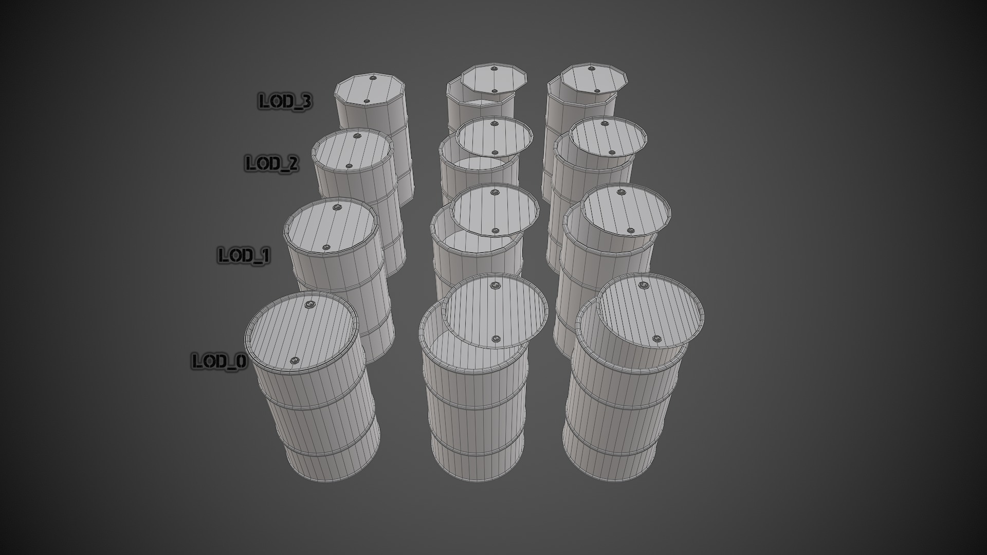 Barrels red new Low-poly 3D model_13