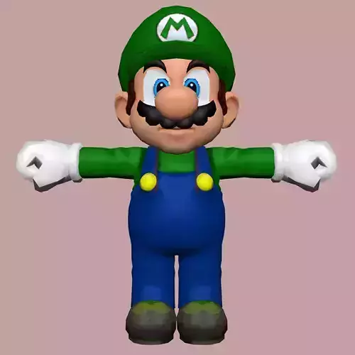 Super Mario Bros Green Edition Low-poly 3D model