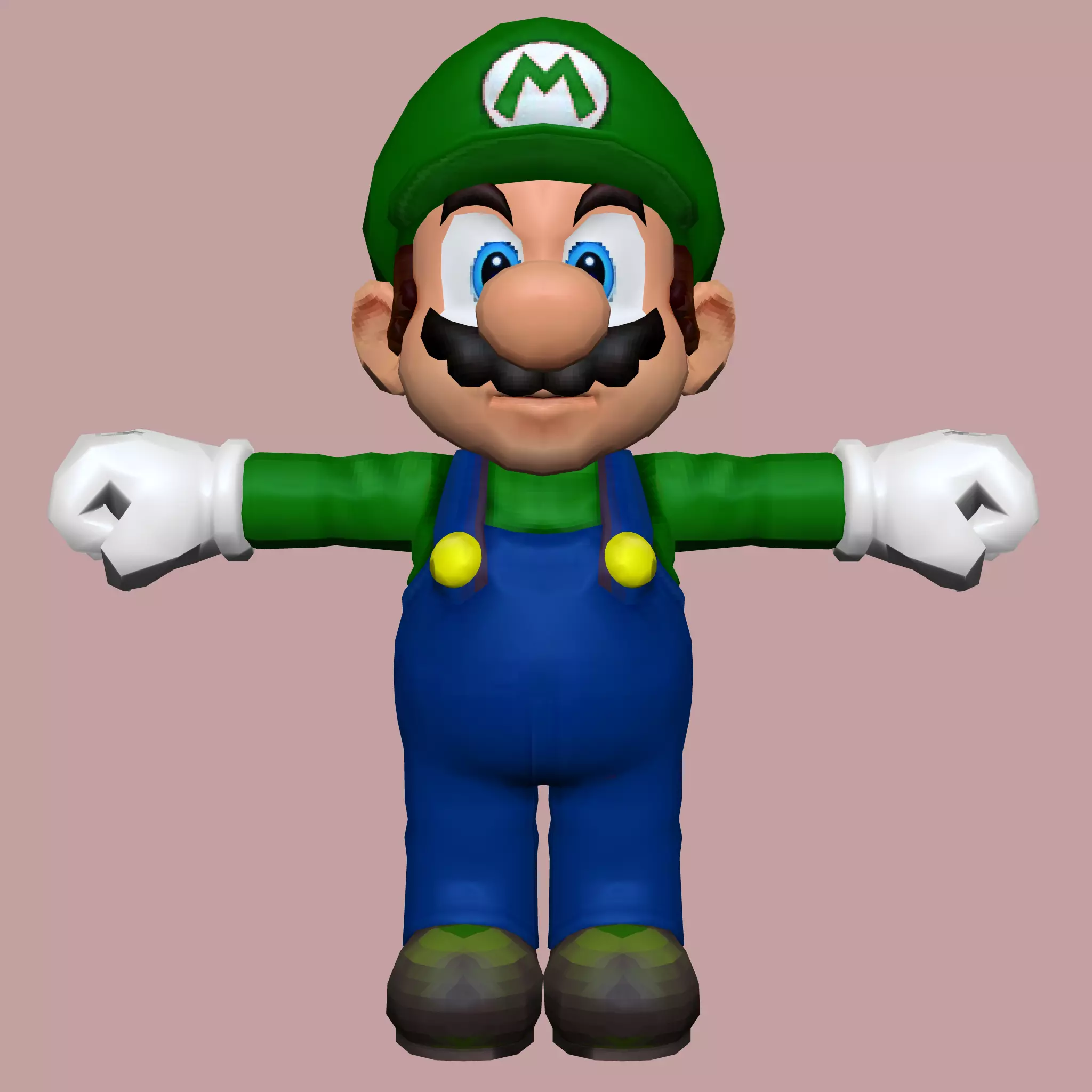 Super Mario Bros Green Edition Low-poly 3D model
