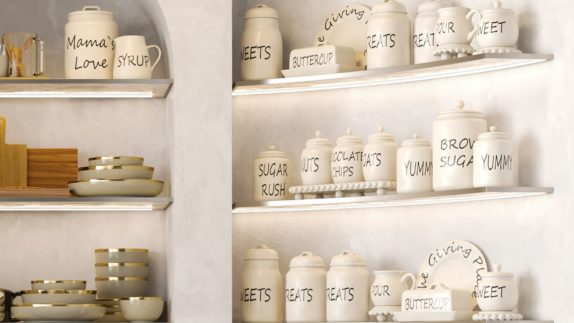 Large coffee shop  pastry shop with a rack 3D model_6