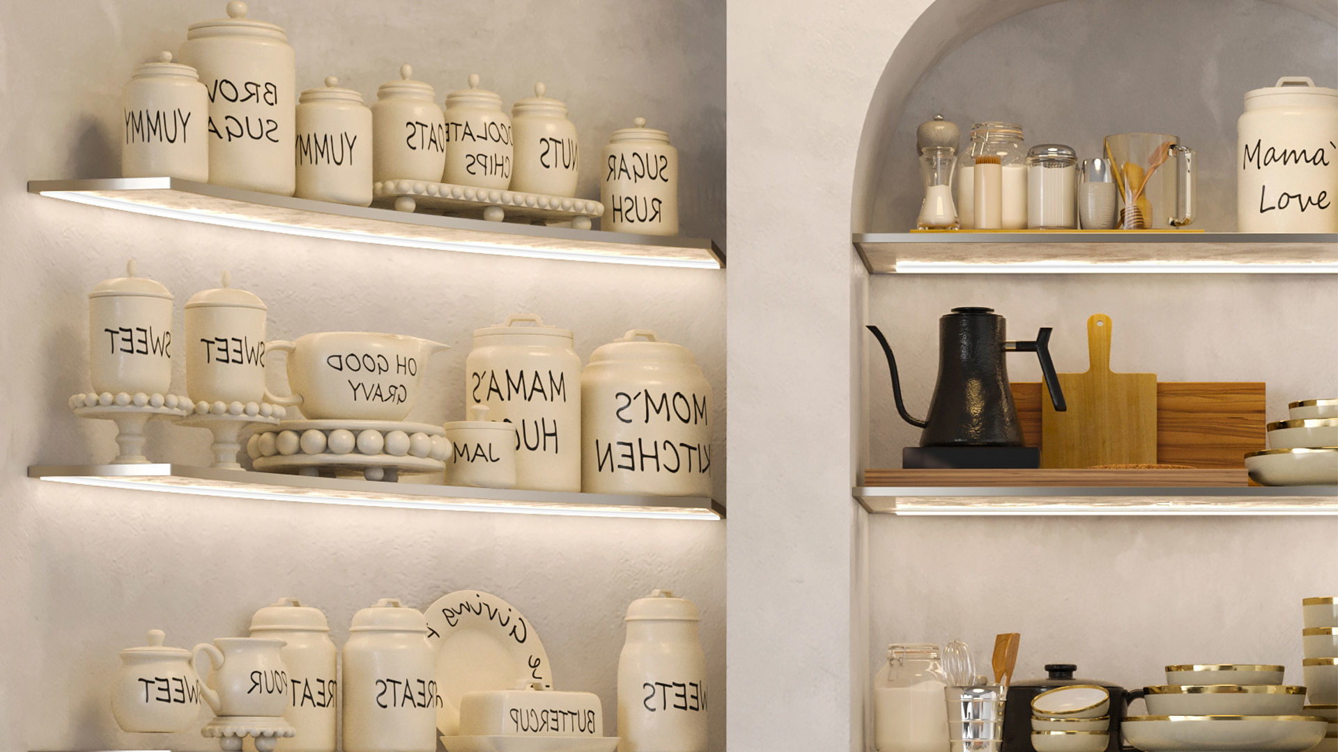 Large coffee shop  pastry shop with a rack 3D model_5