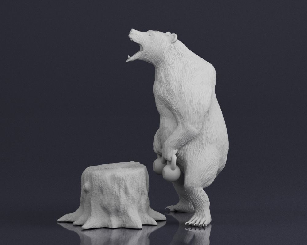 001548 Bear standing 3D print model_16