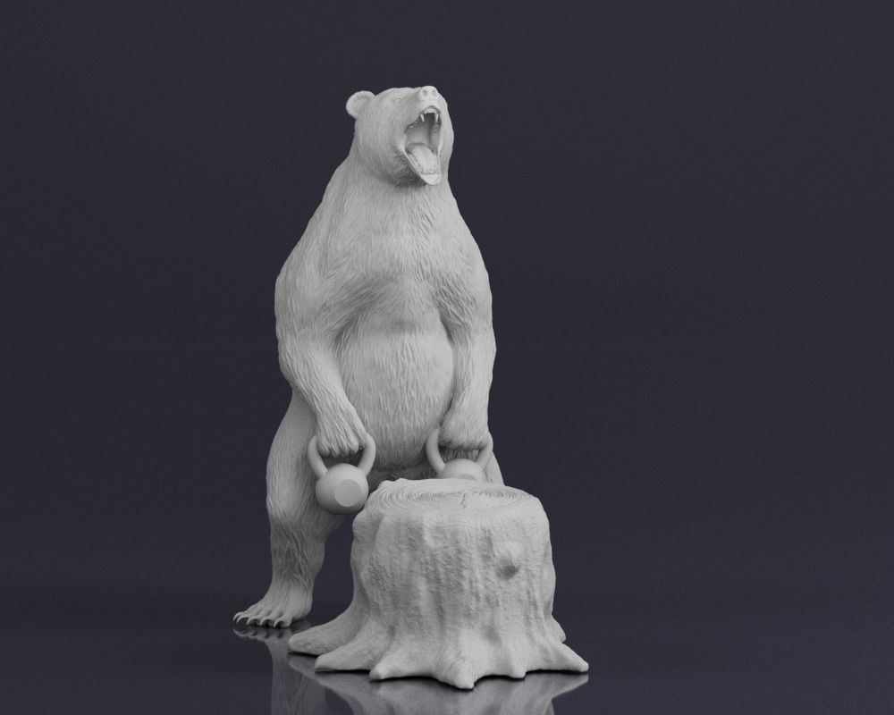 001548 Bear standing 3D print model_5