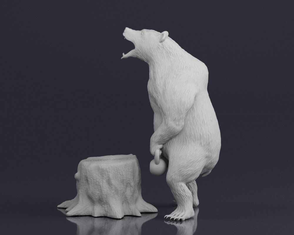 001548 Bear standing 3D print model_15