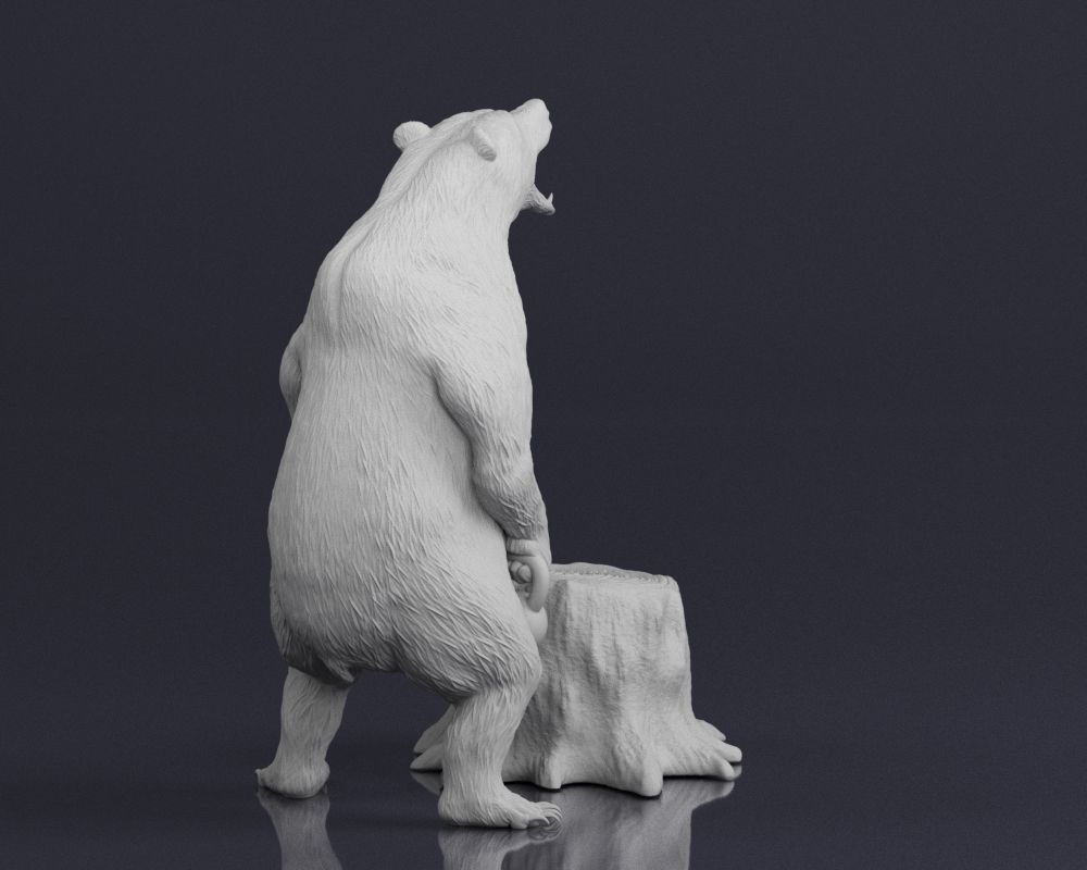 001548 Bear standing 3D print model_10