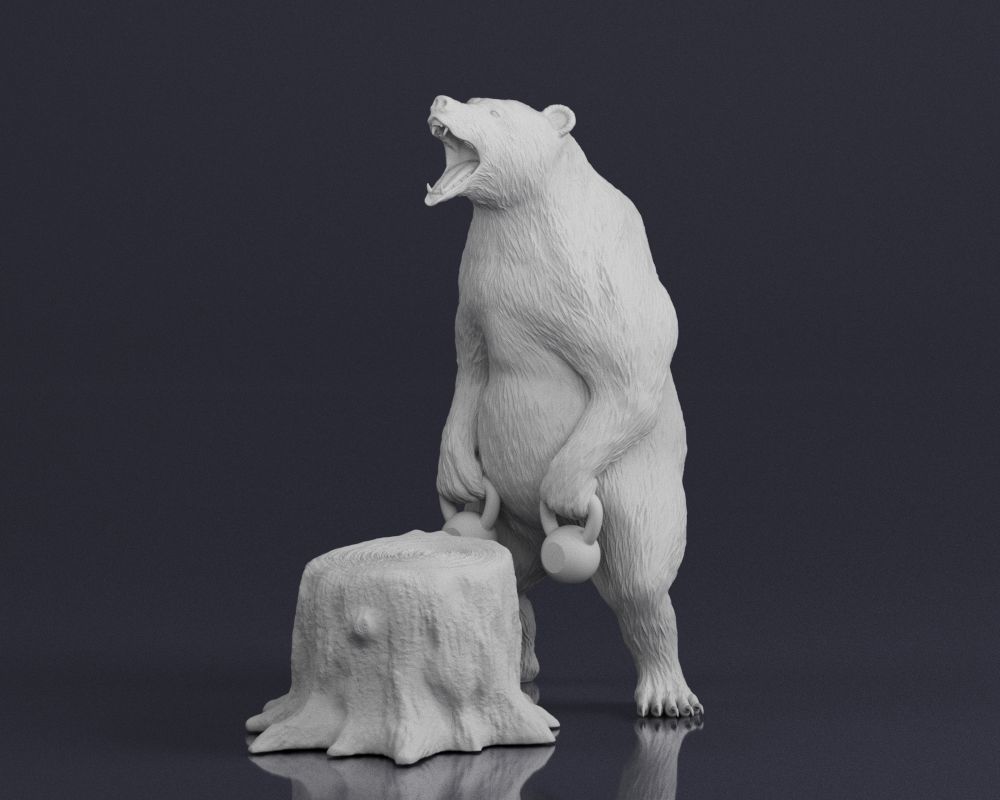 001548 Bear standing 3D print model_19
