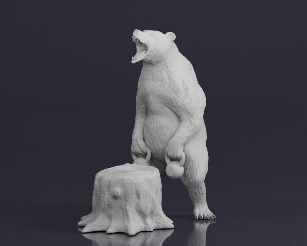 001548 Bear standing 3D print model_1