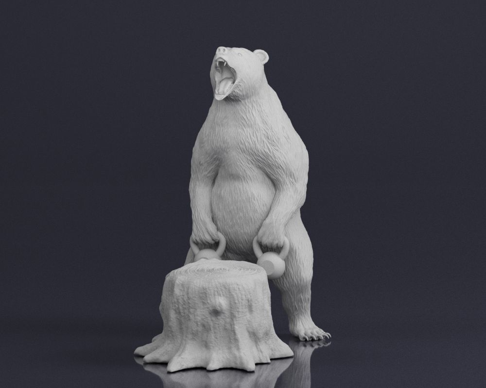 001548 Bear standing 3D print model_3