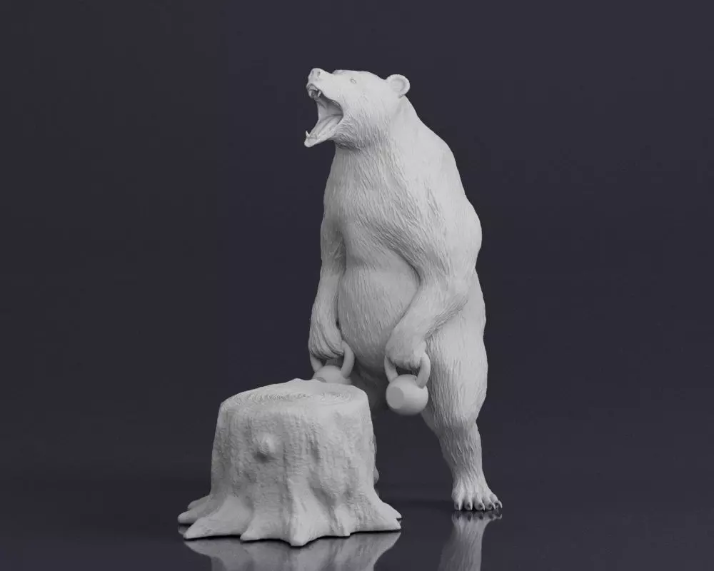 001548 Bear standing 3D print model_0