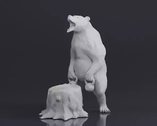 001548 Bear standing 3D print model