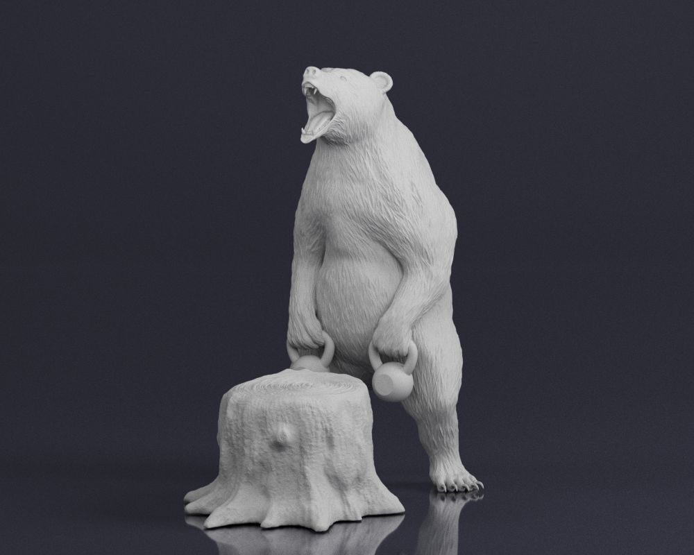 001548 Bear standing 3D print model_2