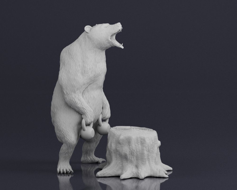 001548 Bear standing 3D print model_7