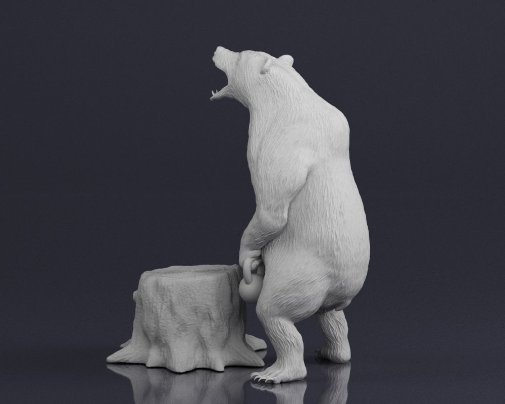 001548 Bear standing 3D print model_14