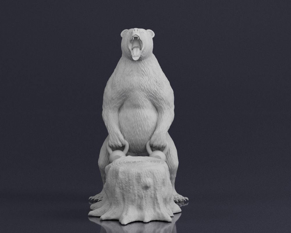 001548 Bear standing 3D print model_4