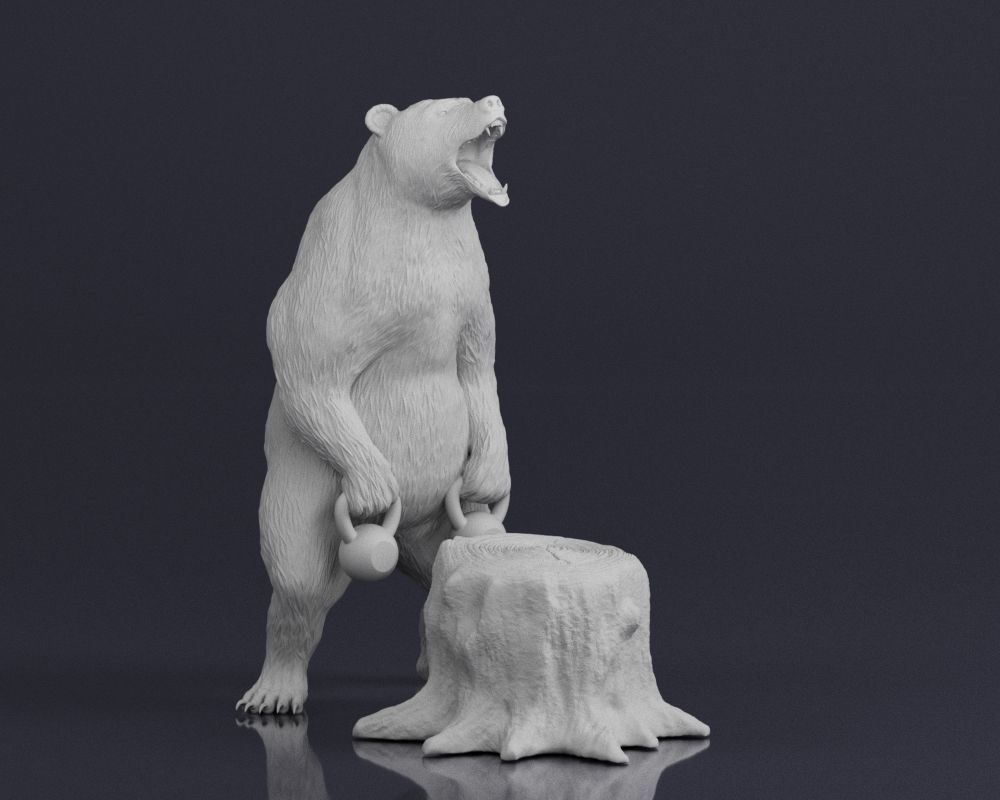 001548 Bear standing 3D print model_6