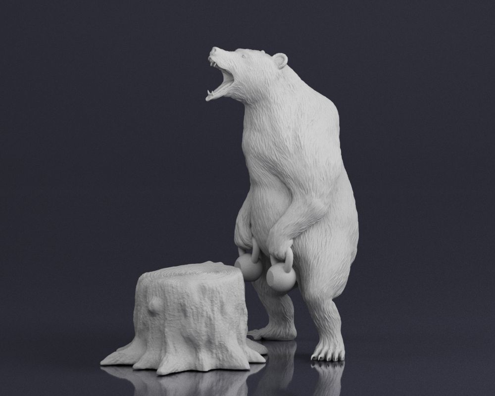001548 Bear standing 3D print model_17