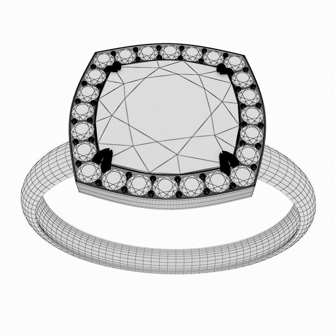 Luxury Diamond ring 3dm 3D print model_4