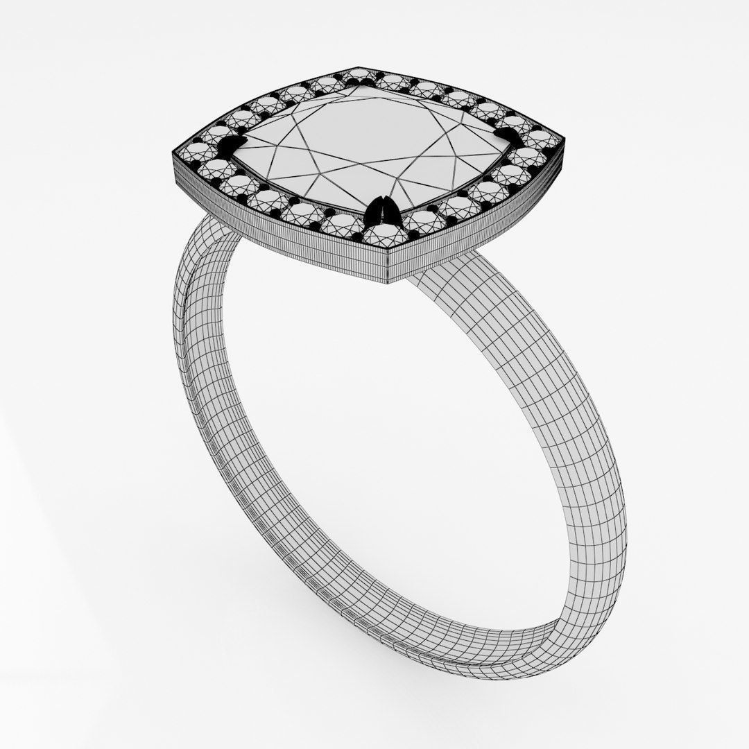 Luxury Diamond ring 3dm 3D print model_3