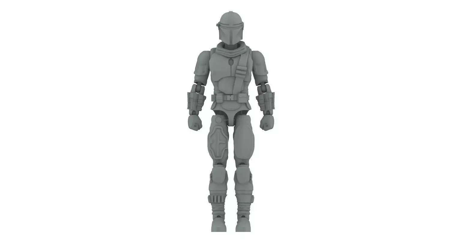 Mandalorian - ARTICULATED POSEABLE ACTION FIGURE 150mm 3D print model_0