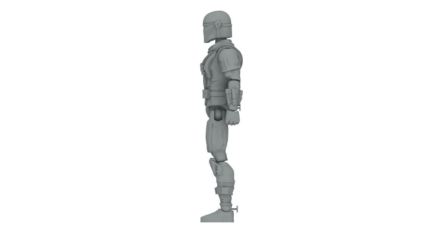 Mandalorian - ARTICULATED POSEABLE ACTION FIGURE 150mm 3D print model_2