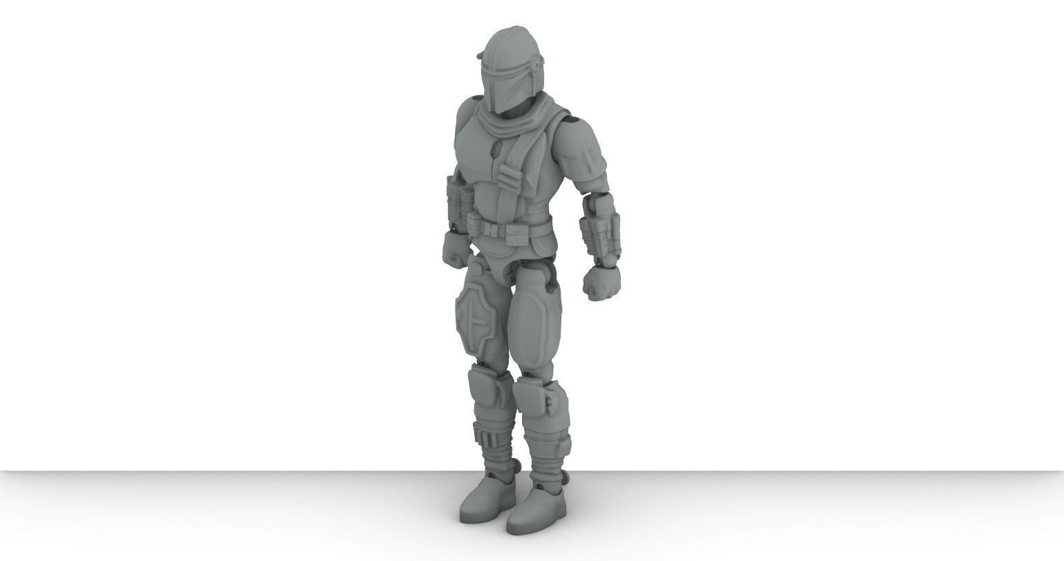 Mandalorian - ARTICULATED POSEABLE ACTION FIGURE 150mm 3D print model_1