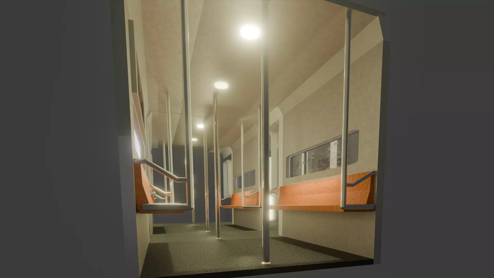 A train subway carriage fully textured and includes lighting 3D model_0
