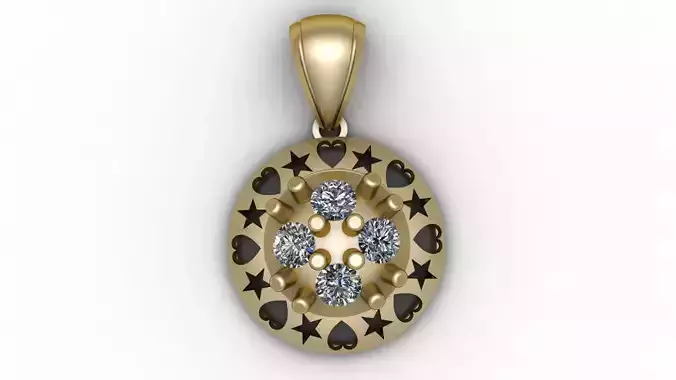 HEART AND STAR DESIGN PENDANT 3D PRINTABLE MODEL