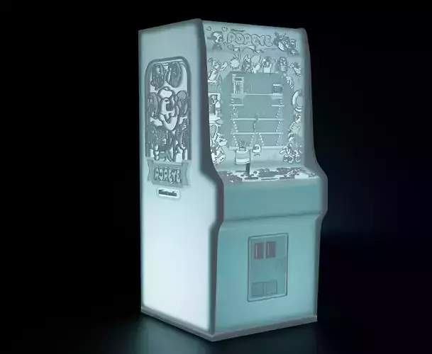 Popeye Arcade Cabinet with Lithophane 3D print model
