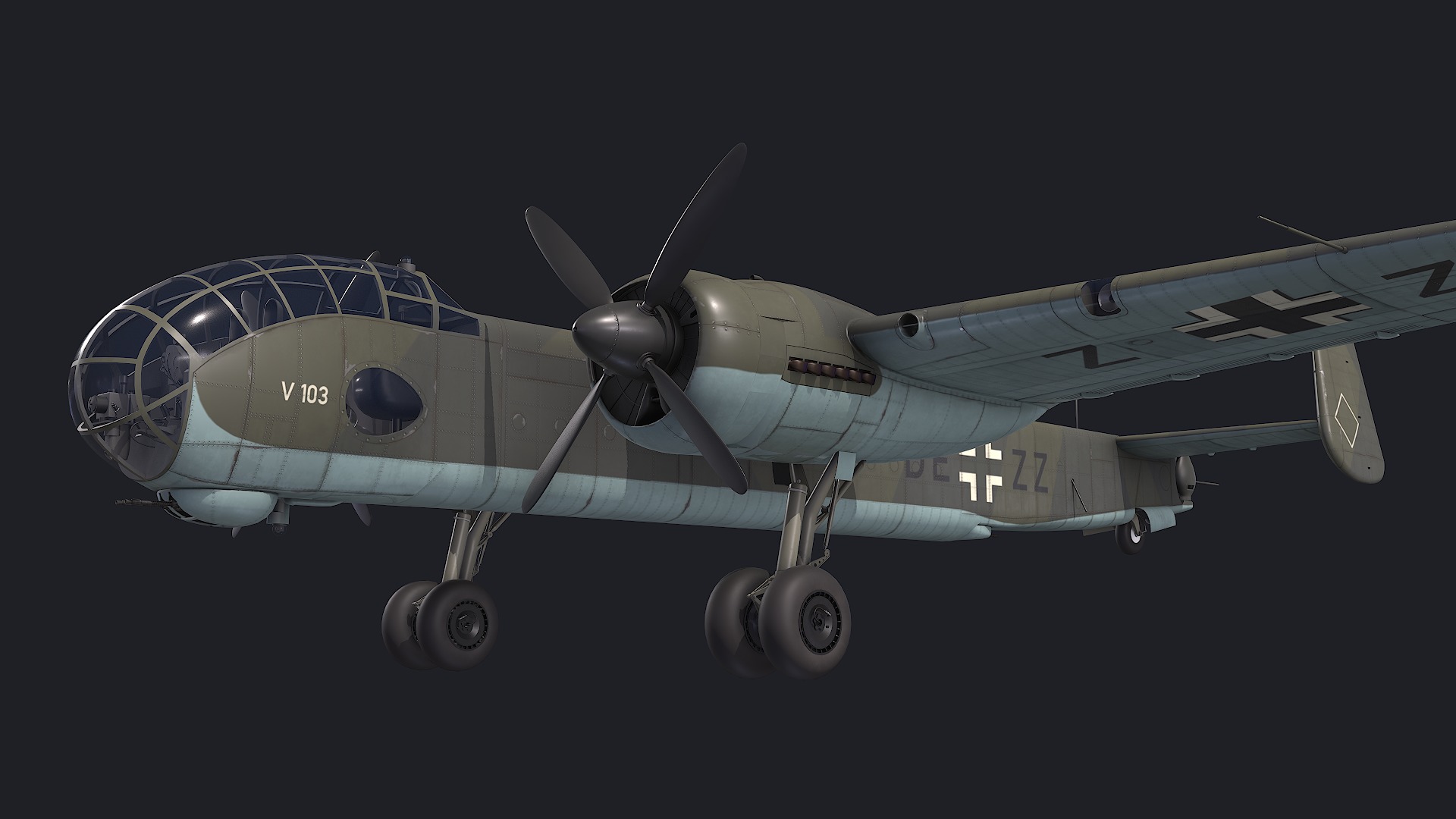 Ju-288 V103 Low-poly 3D model_4