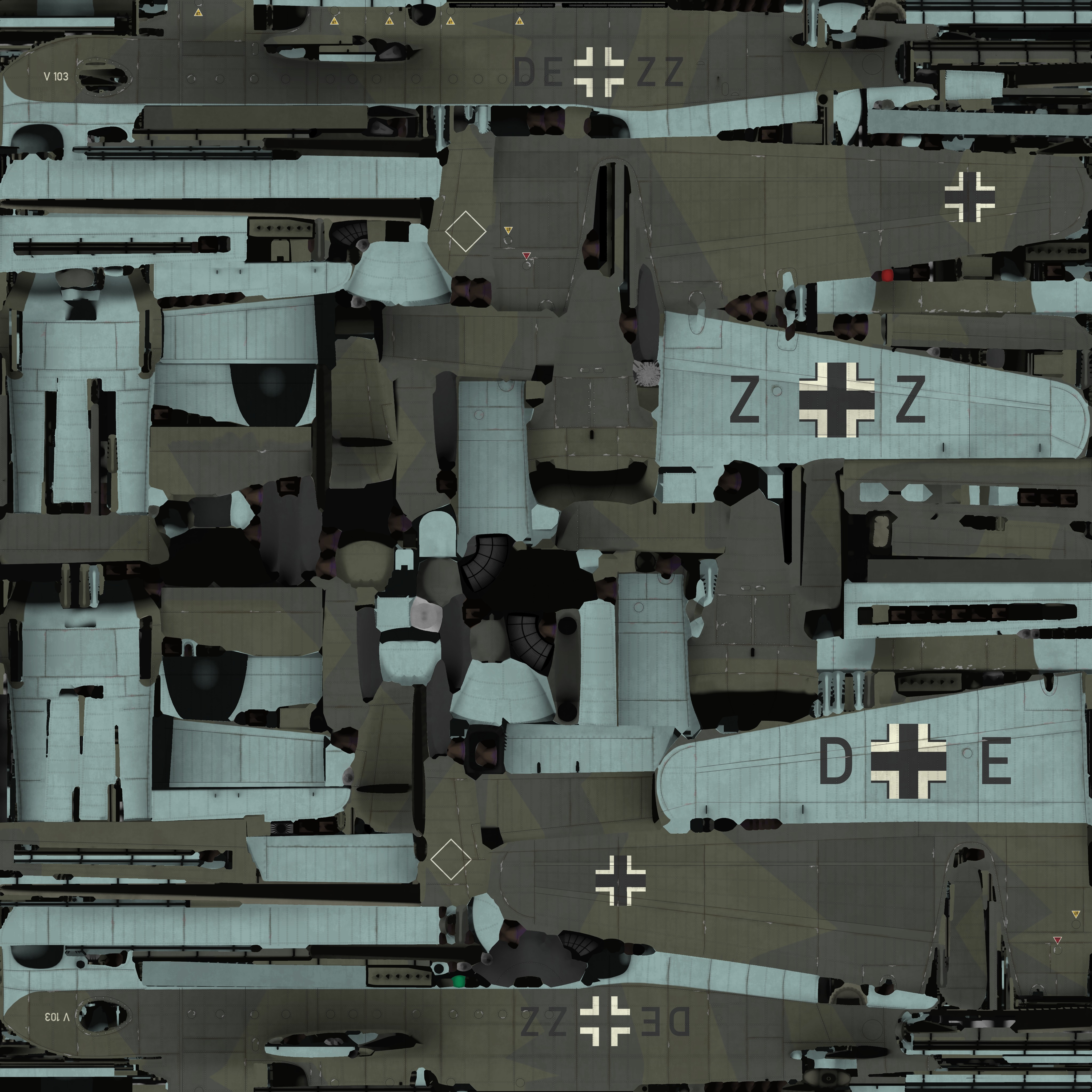 Ju-288 V103 Low-poly 3D model_7