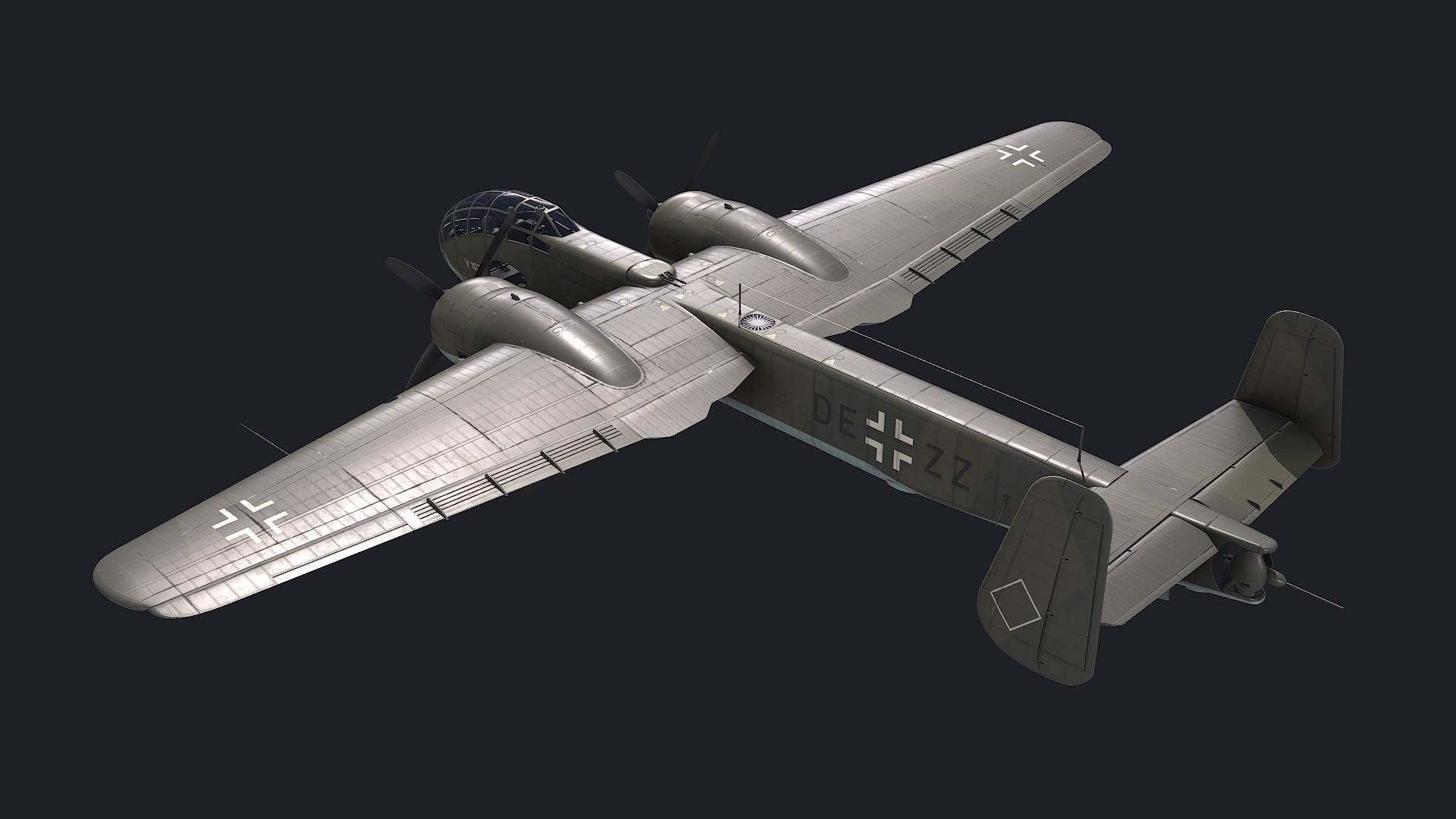 Ju-288 V103 Low-poly 3D model_2