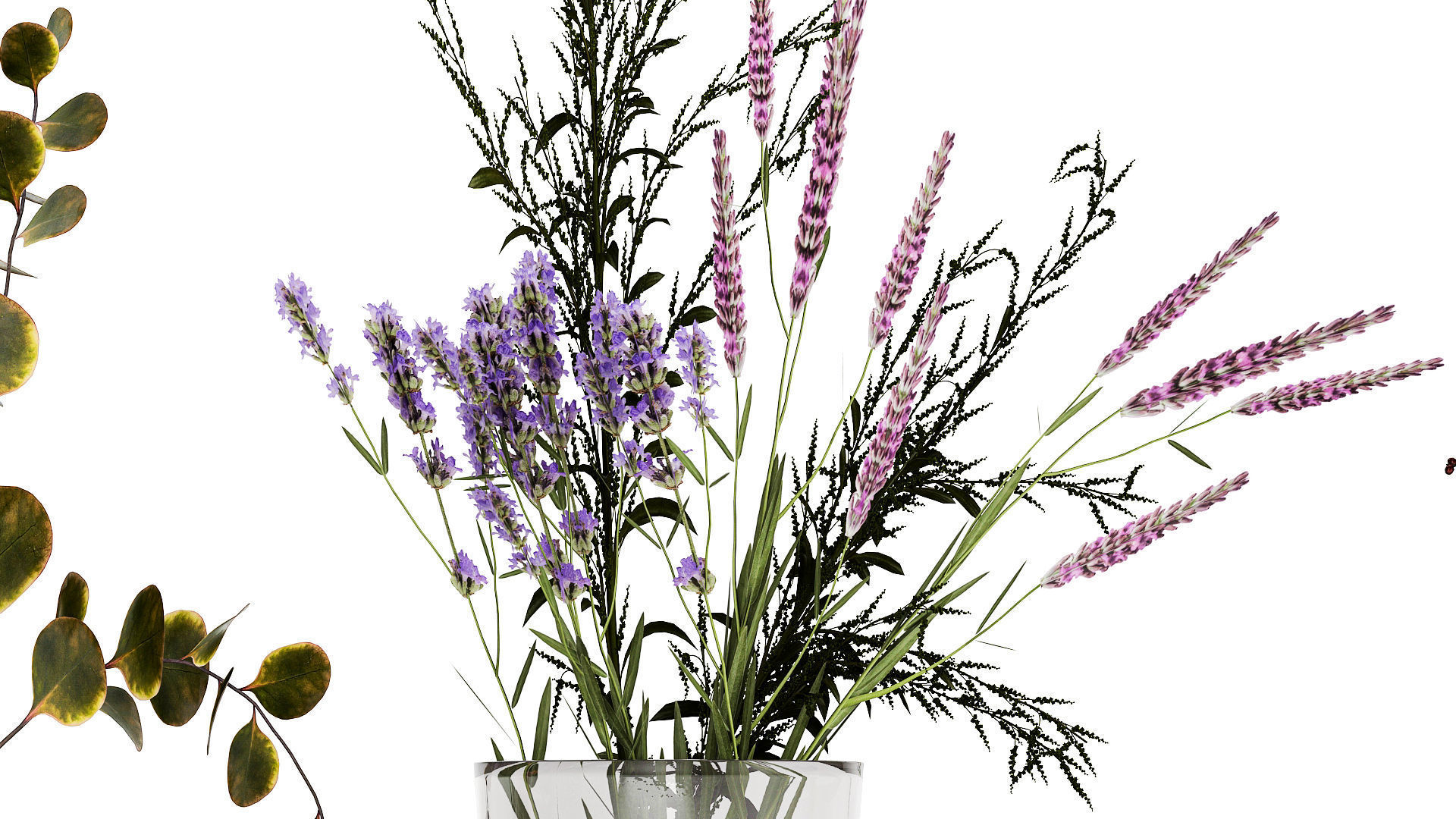 Collection Of Small Bouquets Of Flowers In Vases 477 3D model_2