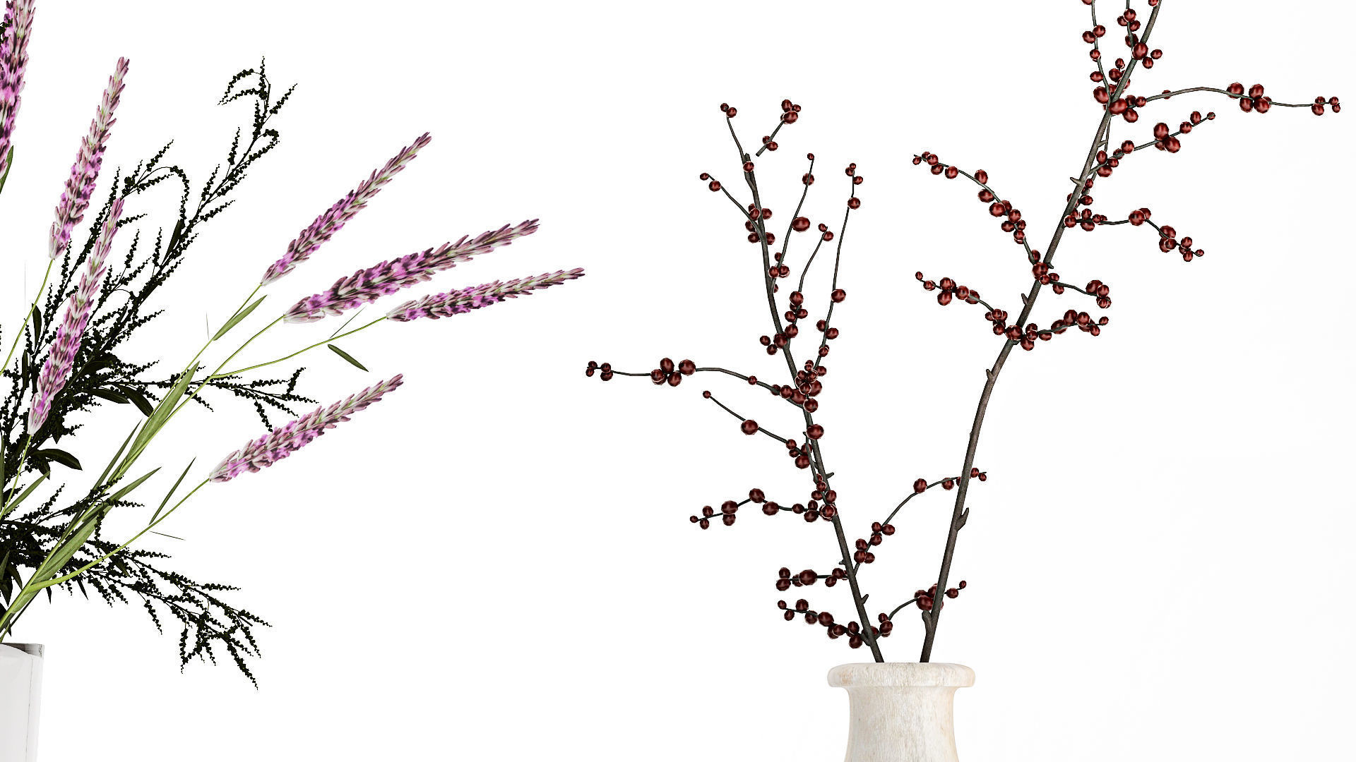 Collection Of Small Bouquets Of Flowers In Vases 477 3D model_4